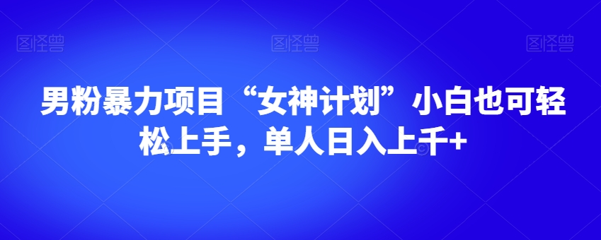 男粉暴力项目“女神计划”小白也可轻松上手，单人日入上千+【揭秘】-源创资源网