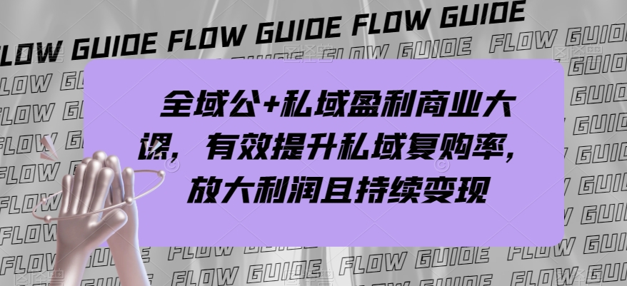 全域公+私域盈利商业大课，有效提升私域复购率，放大利润且持续变现-源创资源网