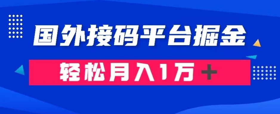 通过国外接码平台掘金：成本1.3，利润10＋，轻松月入1万＋【揭秘】-源创资源网