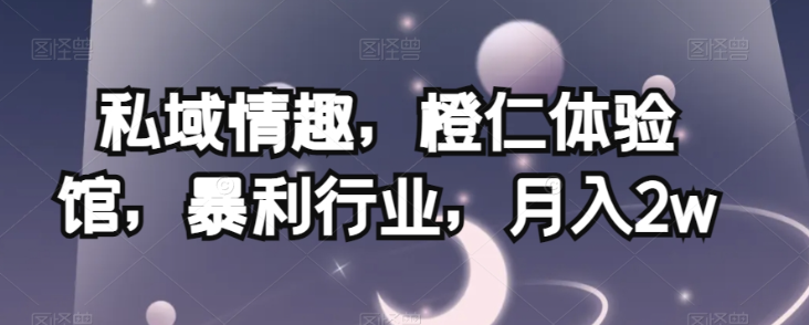 私域情趣，橙仁体验馆，暴利行业，月入2w【揭秘】-源创资源网