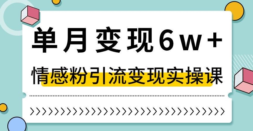 单月变现6W+，抖音情感粉引流变现实操课，小白可做，轻松上手，独家赛道【揭秘】-源创资源网