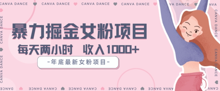 年底暴力女粉掘金项目5天变现1.5W+【揭秘】-源创资源网