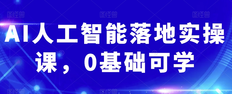 AI人工智能落地实操课，0基础可学-源创资源网