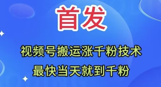 全网首发：视频号无脑搬运涨千粉技术，最快当天到千粉【揭秘】-源创资源网