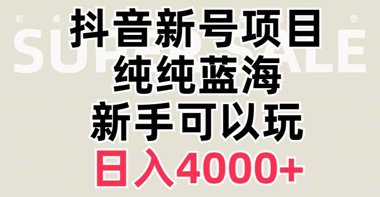 抖音蓝海赛道，必须是新账号，日入4000+【揭秘】-源创资源网