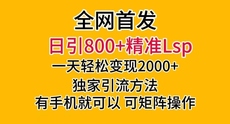 全网首发！日引800+精准老色批，一天变现2000+，独家引流方法，可矩阵操作【揭秘】-源创资源网