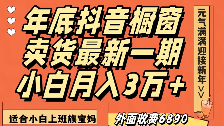 外面收费6890元年底抖音橱窗卖货最新一期，小白月入3万，适合小白上班族宝妈【揭秘】-源创资源网