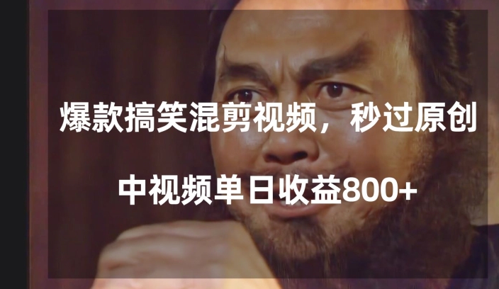 爆款搞笑混剪视频，百分百过原创，单日中视频播放收益800+【揭秘】-源创资源网