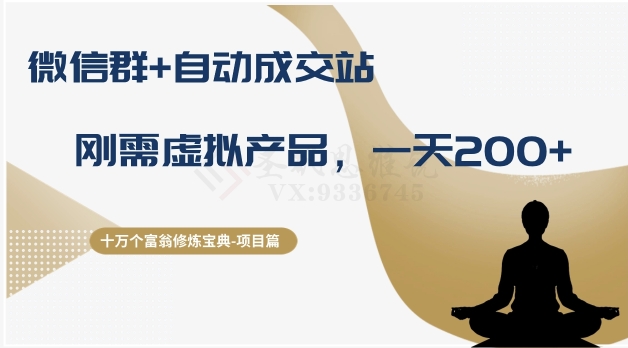 十万个富翁修炼宝典之8.微信群+自动成交站，刚需虚拟产品，一天200+-源创资源网