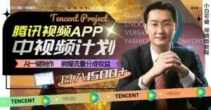 冷门项目，腾讯视频中视频计划，AI一键制作，刷爆流量分成，日收益2000+【揭秘】-源创资源网