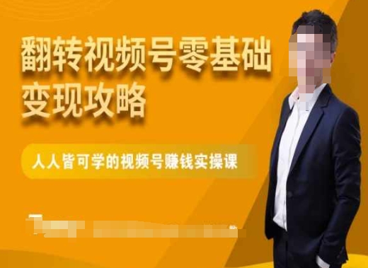 微信视频号零基础变现攻略，人人皆可学的视频号赚钱实操课-源创资源网
