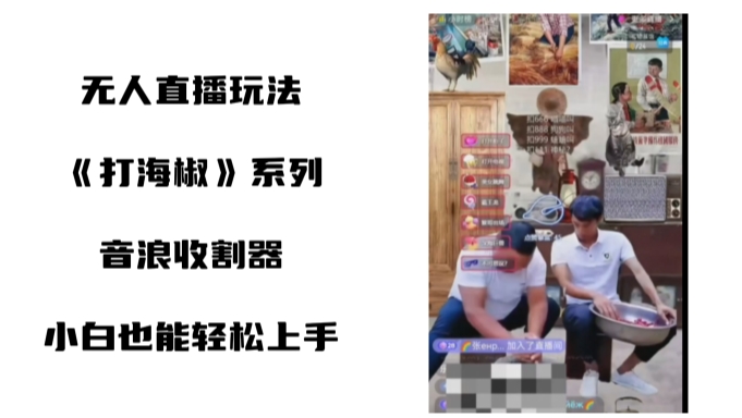 打海椒无人直播整蛊项目，小白轻松上手撸音浪收割器-源创资源网