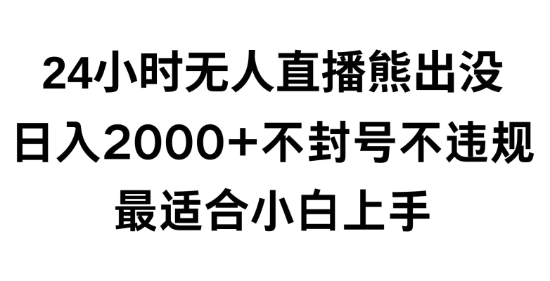 快手24小时无人直播熊出没，不封直播间，不违规，日入2000+，最适合小白上手，保姆式教学【揭秘】-源创资源网