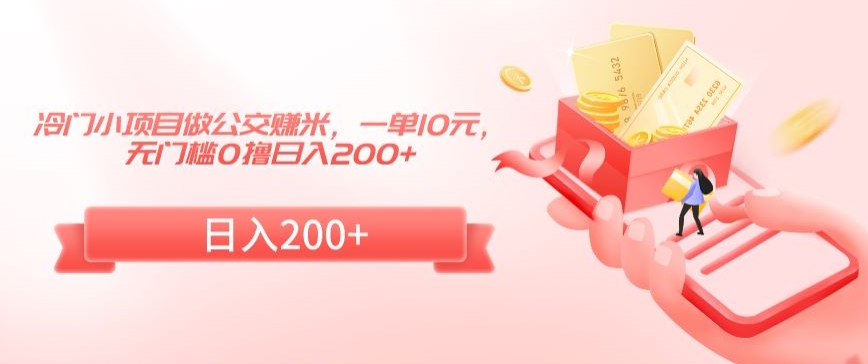 冷门小项目做公交赚米，一单10元，无门槛0撸日入200+【揭秘】-源创资源网