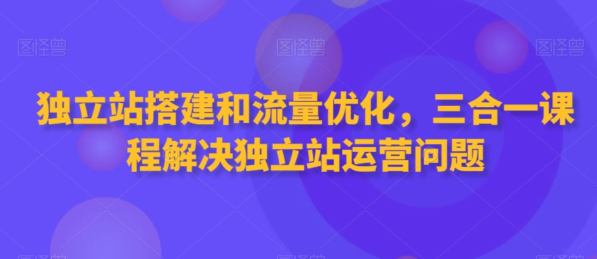 独立站搭建和流量优化，三合一课程解决独立站运营问题-源创资源网