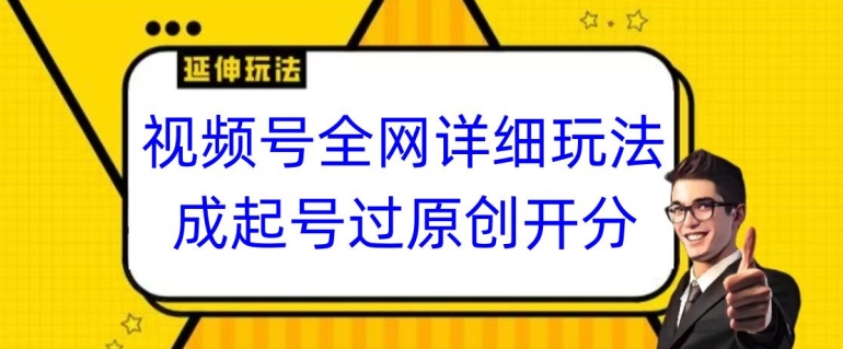 视频号全网最详细玩法，起号过原创开分成，单号日入300+【揭秘】-源创资源网