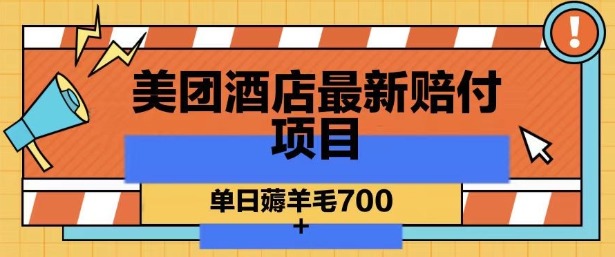 美团酒店最新赔付项目，单日薅羊毛700+【仅揭秘】-源创资源网