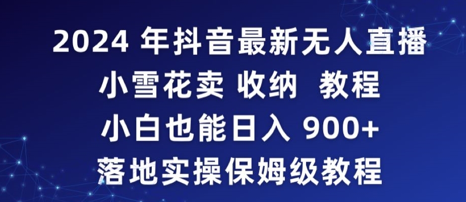 2024年抖音最新无人直播小雪花卖收纳教程，小白也能日入900+落地实操保姆级教程【揭秘】-源创资源网