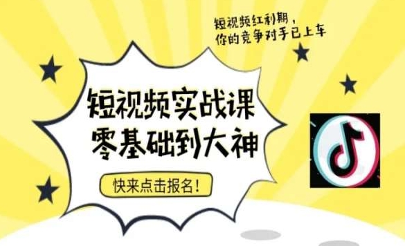 短视频零基础落地实操训练营，短视频实战课零基础到大神-源创资源网