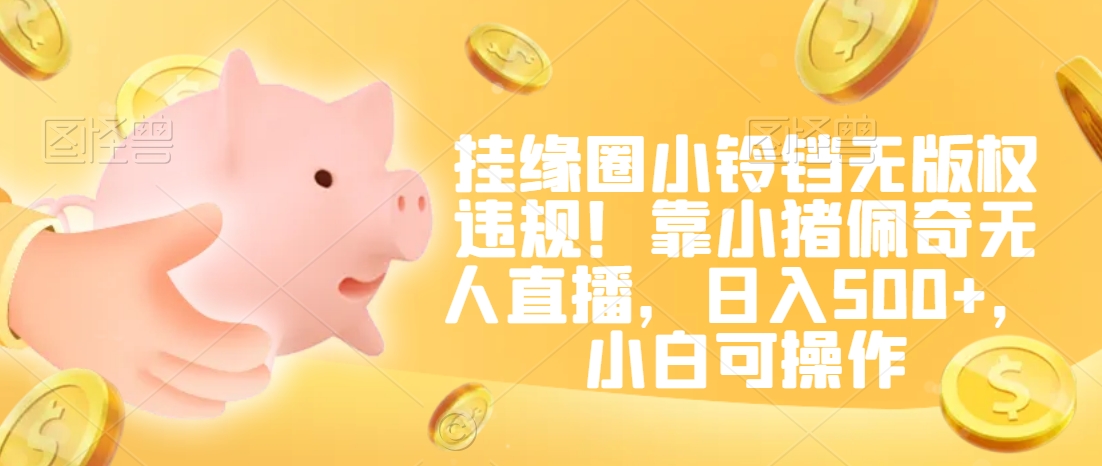 挂缘圈小铃铛无版权违规！靠小猪佩奇无人直播，日入500+，小白可操作【揭秘】-源创资源网